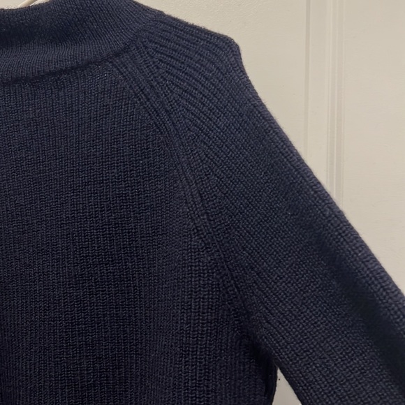 J Crew Men’s Blue Navy Wool Zip Up Half Zip Sweater Size L Large - Picture 3 of 8